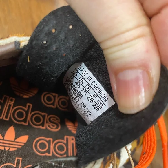 NIB Sz 6 Adidas originals SL 72 OG Animal Print Sneakers brown black Orange - Picture 5 of 10